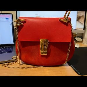 chloe drew crossbody bag leather and suede medium